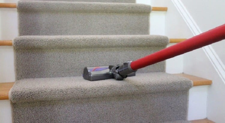 cordless vacuums are great for cleaning carpet on stairs